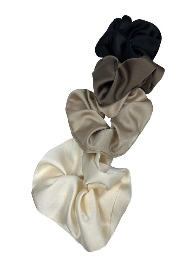 BLBM 4 Pcs Very Soft and Elegant Satin Hair Scrunchies, will not Damage the Hair, Very Suitable for Women - Image 1
